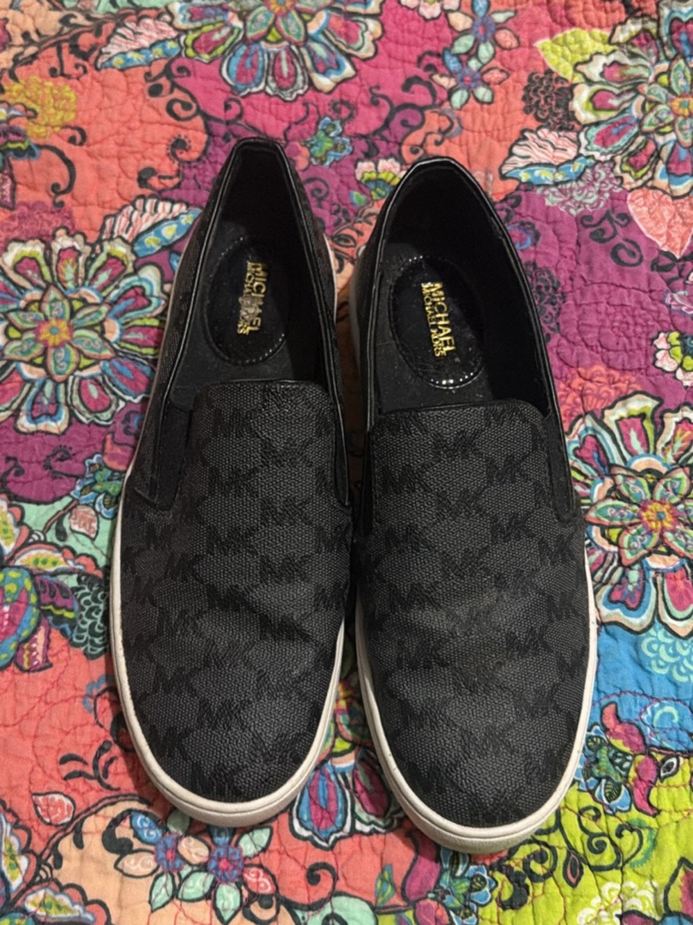 Michael Kors Black Logo Slip-On Loafers